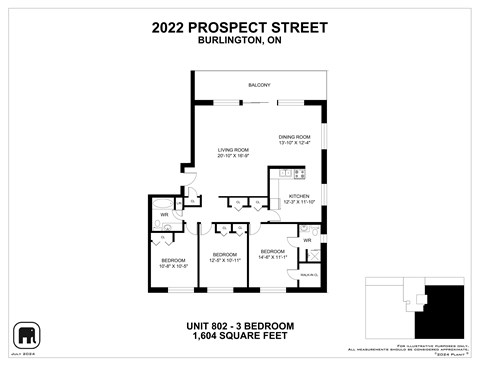 A black and white image of a floor plan for a 2 bedroom apartment.